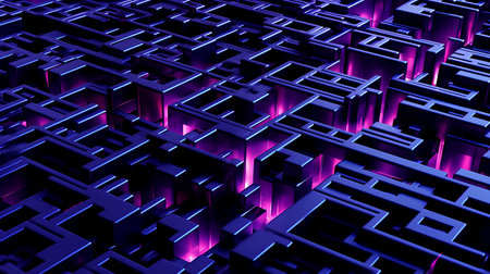 Abstract 3d rendering of chaotic cubes. Futuristic background for business presentations.の素材