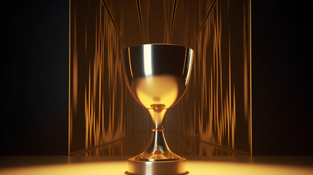 champagne glass on a golden background. 3d rendering.の素材