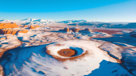 Aerial view of a desert landscape in Utah, United States.の素材