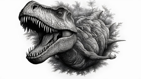 Dinosaur T-rex. 3d illustration of a Dinosaur.の素材