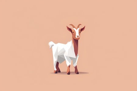 Goat isolated on white background. Vector illustration in flat style.の素材