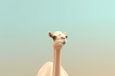 3d rendering of camel head on pastel background with copy spaceの素材