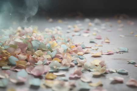 Colorful petals of hydrangea on white background.の素材