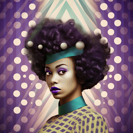 Portrait of beautiful african american woman with afro hairstyleの素材