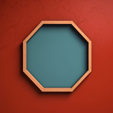 Wooden frame on a red textured background. Eps 10 vector file.の素材