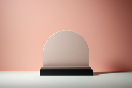 Minimalist pedestal for product display. 3D rendering.の素材