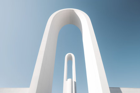 Architectural detail of modern architecture. 3D render illustration.の素材
