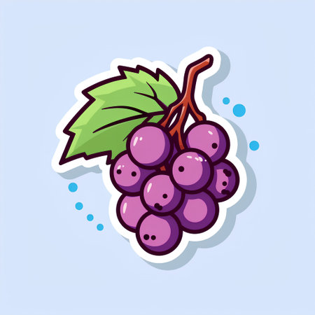 Grapes icon. Vector illustration of a bunch of grapes.の素材