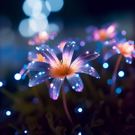 Fantasy flower with bokeh background. Abstract flower background.の素材