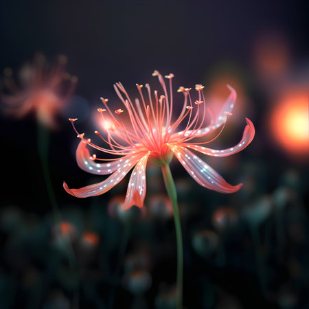 Flower on a dark background. 3d rendering, 3d illustration.の素材