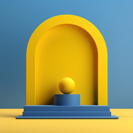3d render of podium for product display. Minimal style.の素材