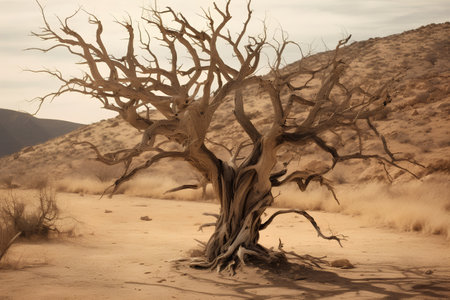 Dry tree in the Namib Desert, Namibia, Africaの素材