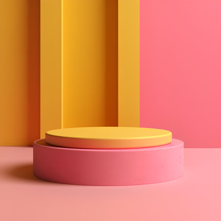 Abstract minimal scene with geometrical forms. 3d render backgroundの素材