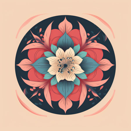 Vector mandala with floral ornament. Oriental round pattern. Islam, Arabic, Indian, ottoman motifs.の素材