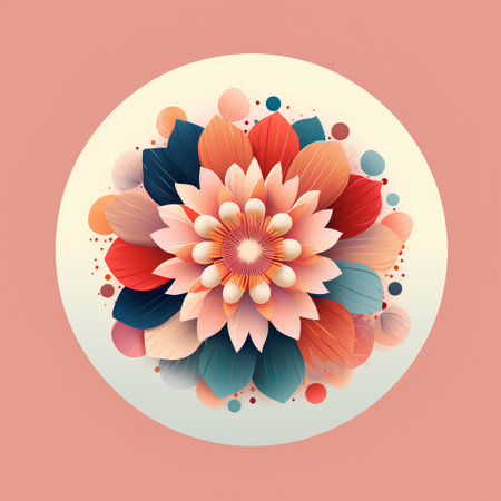 Floral background with lotus flower. Vector illustration for your designの素材