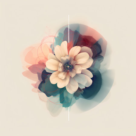 Grunge floral background with dahlia flower. Vector illustrationの素材