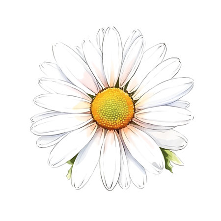 chamomile flower isolated on a white background. Vector illustration.の素材