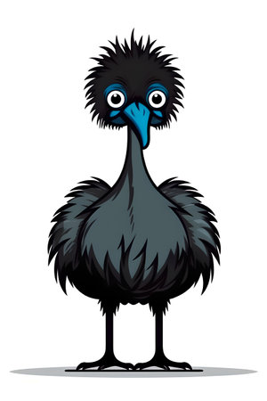 vector illustration of an ostrich on a white background. eps 10の素材