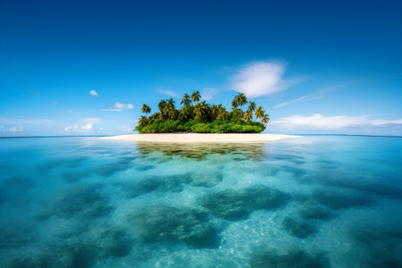 Tropical island with palm trees atoll in the Indian Ocean, Maldivesの素材