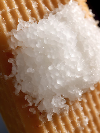 white sugar on the background of a waffle. macro. macroの素材