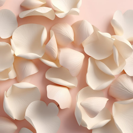 White rose petals on pastel pink background. 3d renderingの素材