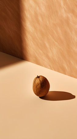 3d rendering of a pumpkin on a beige background with shadowの素材