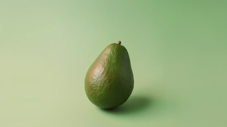 Avocado on a green background. Minimalistic style. Healthy food concept.の素材