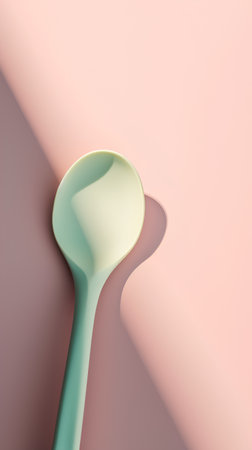 Spoon on pastel background. Minimal style. 3d renderの素材