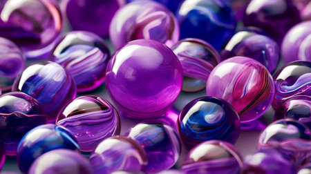 Abstract background of purple and blue glass beads. 3d render illustrationの素材