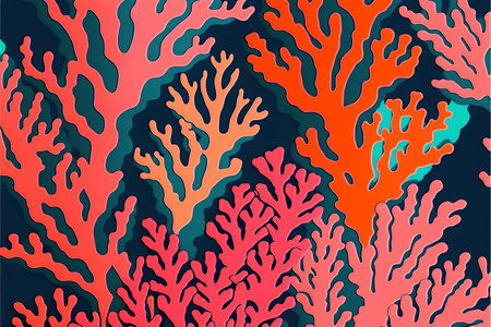 Seamless pattern with corals. Vector illustration for your designの素材
