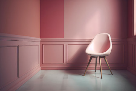 Pink interior with a chair. 3d rendering, 3d illustration.の素材