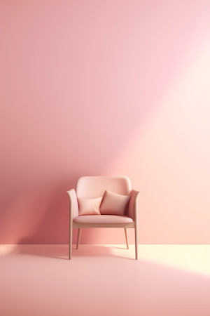 Minimalist interior with armchair. 3d render illustration.の素材