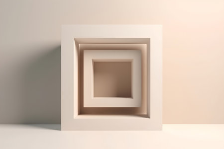 Abstract geometrical background, 3d render, square box.の素材