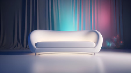 Comfortable armchair in the room with curtains. 3d renderingの素材