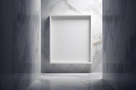Blank picture framele wall. Mock up, 3D Renderingの素材