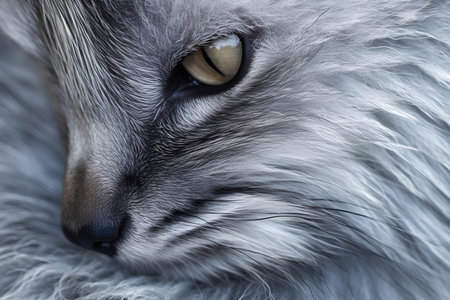 Portrait of a gray cat close-up. Shallow depth of field.の素材