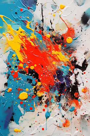 abstract background of oil paint splashes on canvas close-upの素材