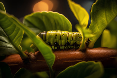 Caterpillar of the butterfly (Papilio machaon)の素材