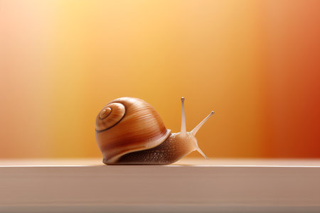 Snail on the table. Realistic 3d vector illustration.の素材