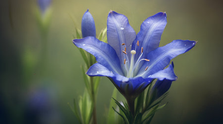 Blue flower of gentian (Gentiana officinalis)の素材