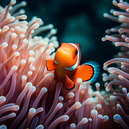 Clown anemonefish (Amphiprion bicinctus) in the seaの素材