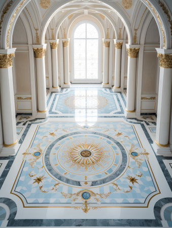 Luxury interior of the Grand Palace in St. Petersburg, Russiaの素材