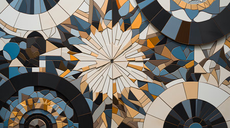 Seamless tileable mosaic pattern. Abstract background. 3d renderの素材