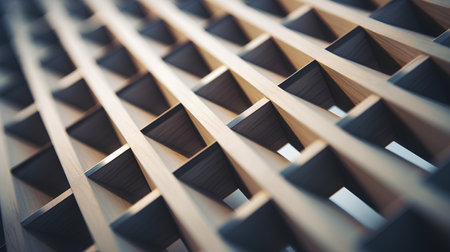 abstract background of wooden lattice. 3d render illustration.の素材