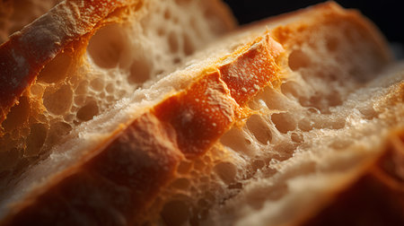 Slices of white bread close-up. Toned.の素材