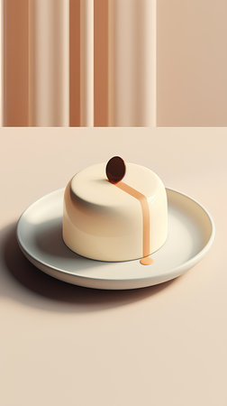 Panna cotta on a plate. 3d illustration. EPS10の素材