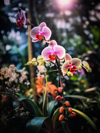 Orchid flowers blooming in the garden, Phalaenopsisの素材