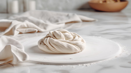 Meringue on a plate in the kitchen. Toned.の素材