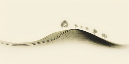 abstract background with trees and hills. Vector illustration. Eps 10の素材