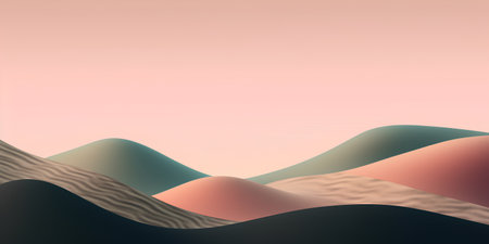 Abstract background with wavy hills. Vector illustration. Eps 10.の素材